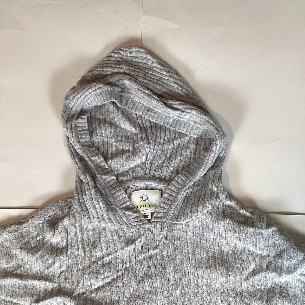 Offline By Aerie Womens Shirt Top Sz M Medium Long Sleeve Pullover Gray Hoodie - Picture 2 of 7